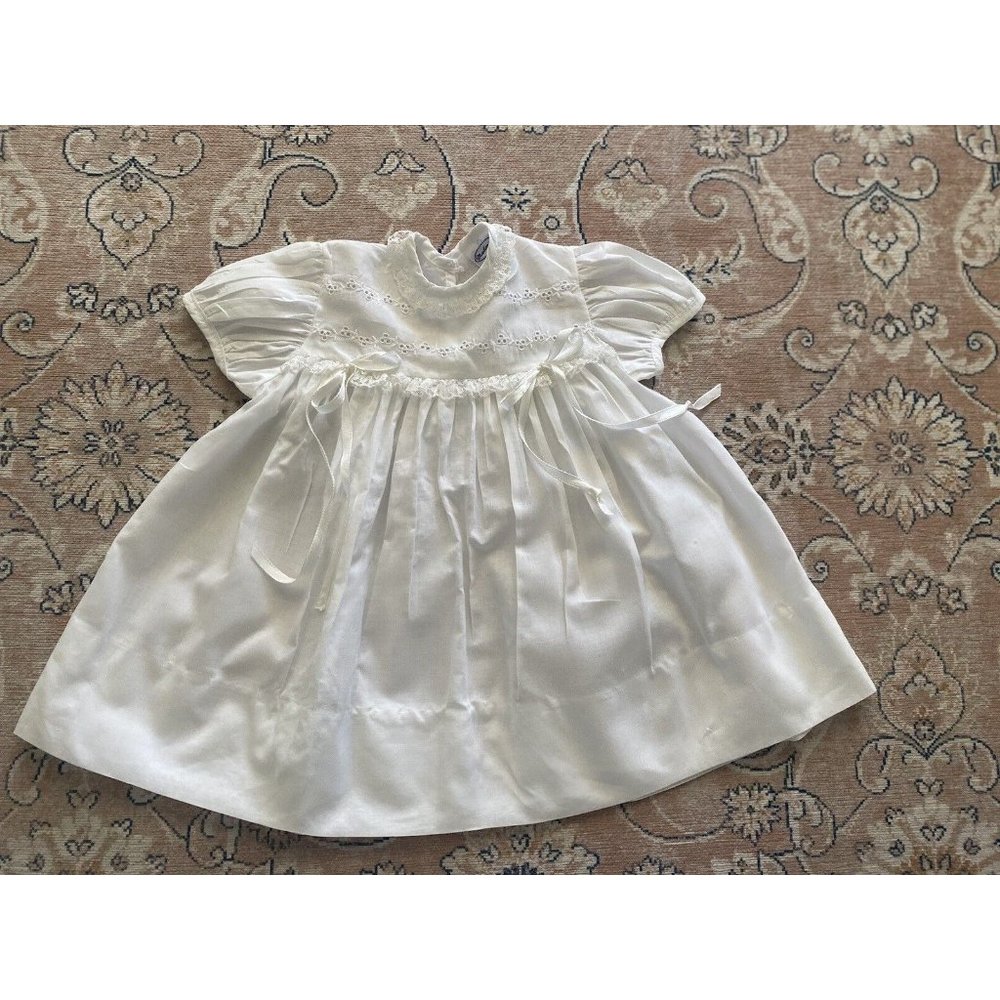 Madonna Baby‎ Girl Boy 4 Pc Baptism Dress Christening Set White Lace Vtg 0-3 Mos - Picture 3 of 16